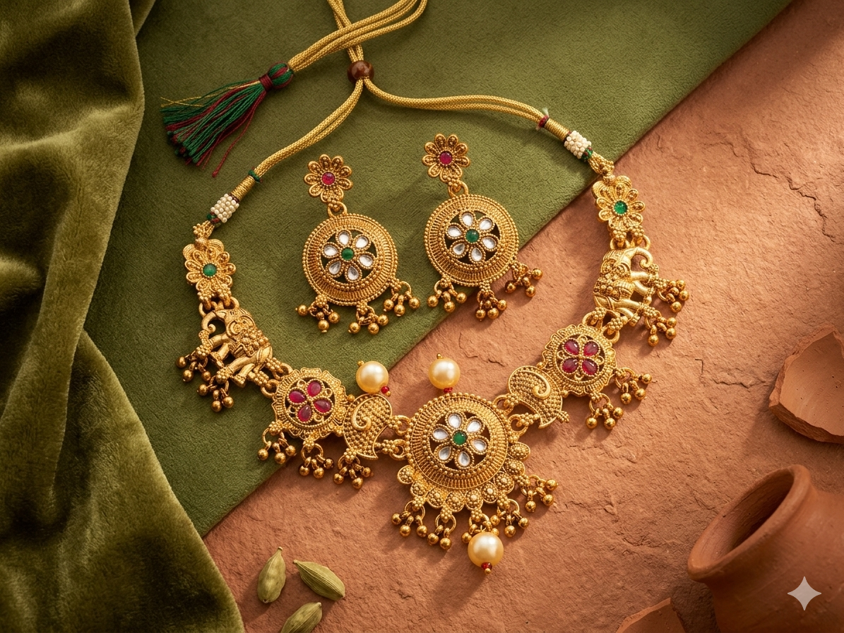 Surmayi Temple Jewellery Set