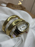 Luxury Gold-Tone Serpentine Bracelet Watch