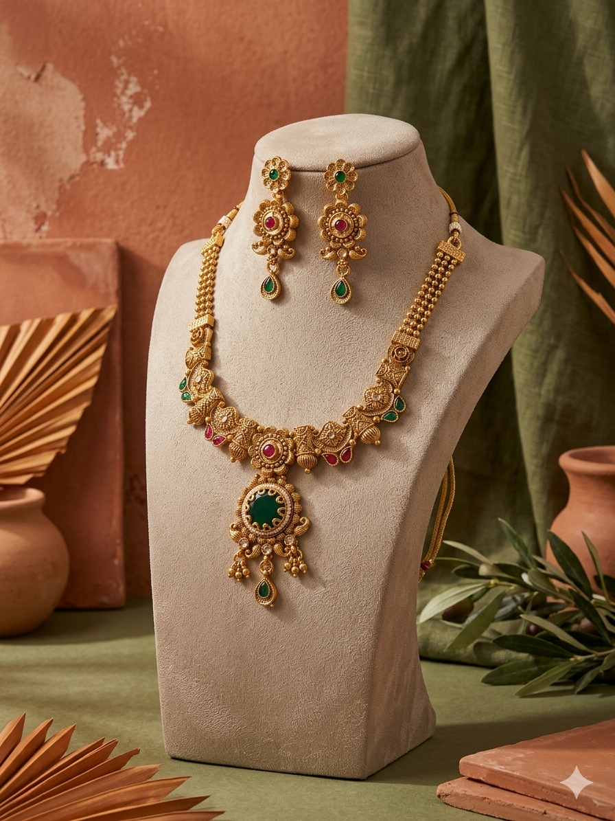 Emerald Noor Statement Set