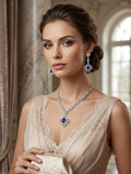 Floral pendant Royal Blue AD Necklace