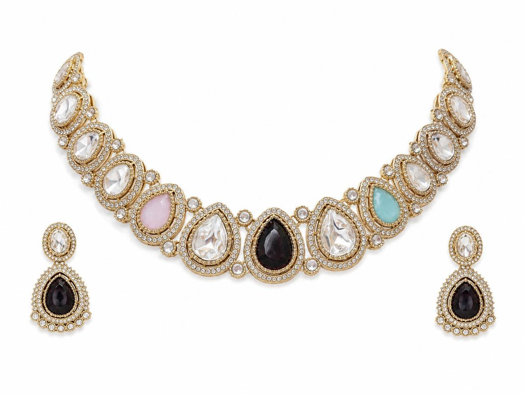Luxury Pastel Kundan Statement Necklace Set