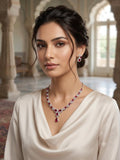 Ruby Red American Diamond Necklace Set