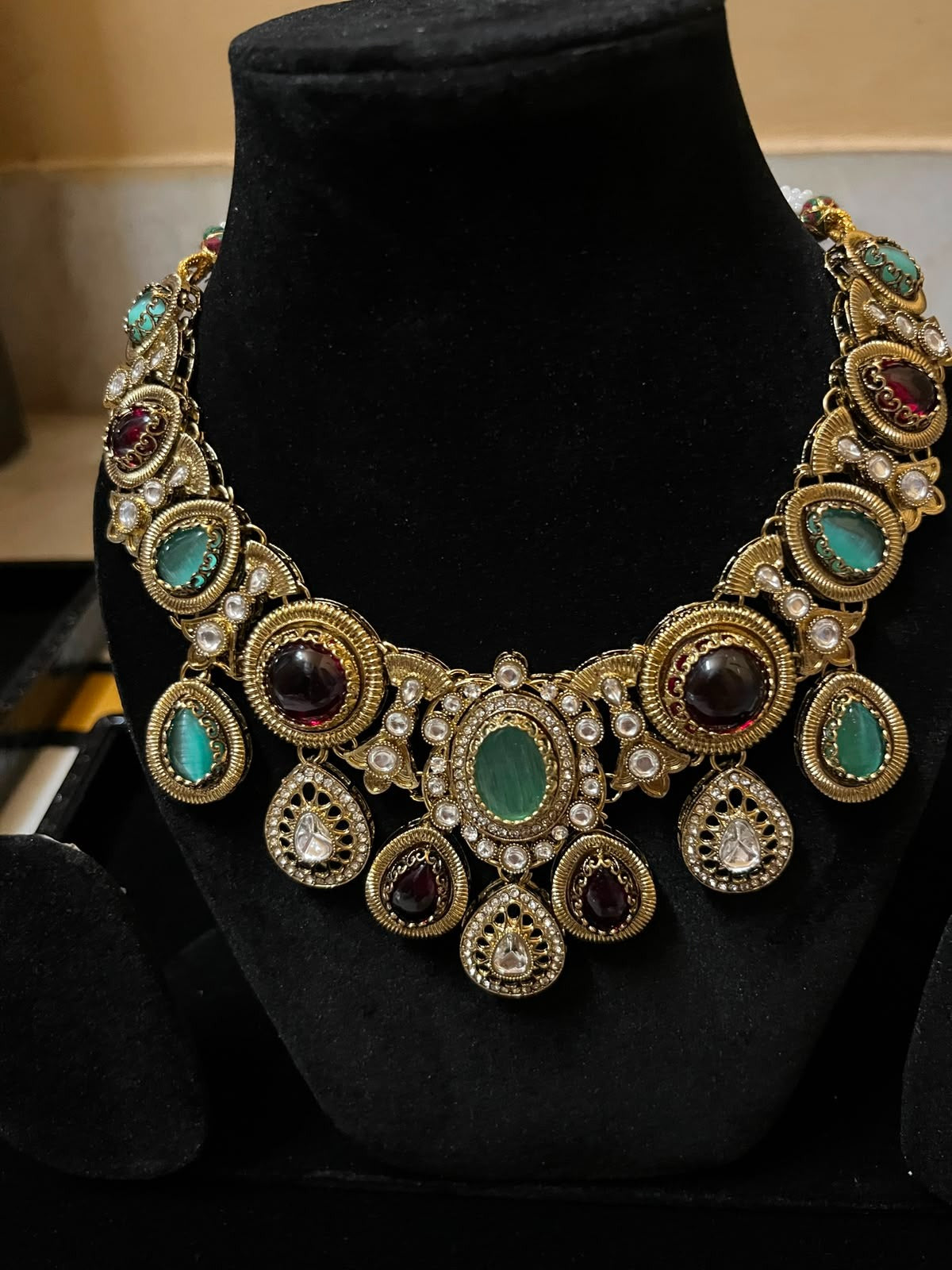 Royal Turkish Multi Colored Polki Necklace