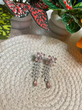 Romantic pink floral chandelier earrings