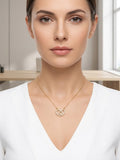 Two heart korean minimal chain pendant set