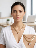 Double chain minimal chain pendant set