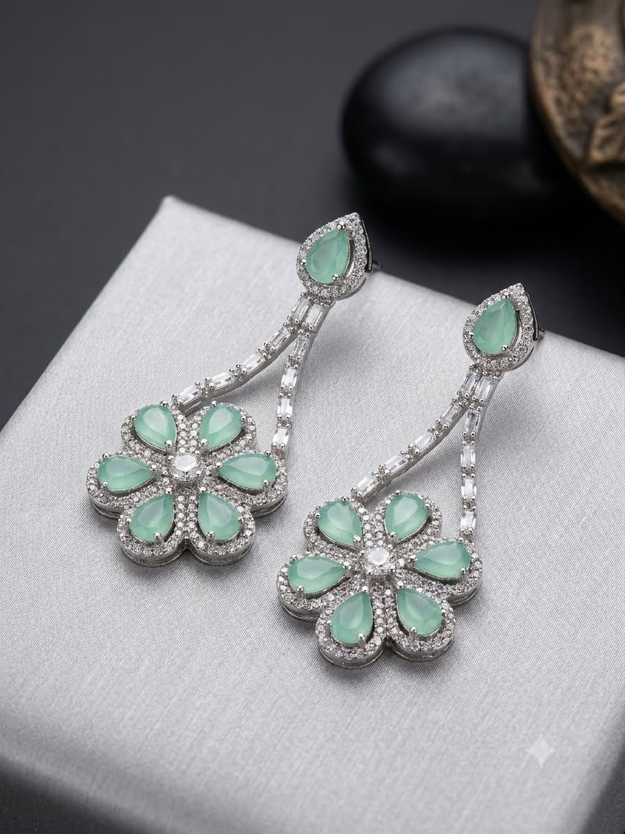 Elegant floral drop earrings