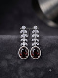 Elegant Burgundy Crystal Drop Earrings