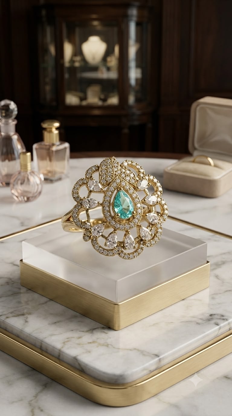 Golden  Exquisite statement ring