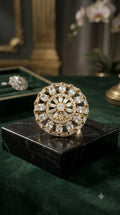 Royal Gold Floral Statement Ring