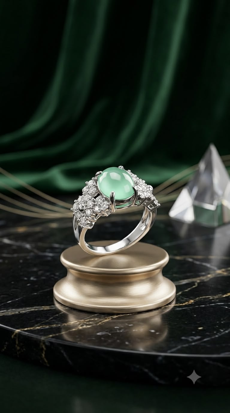 Mint Green Stone Statement Ring