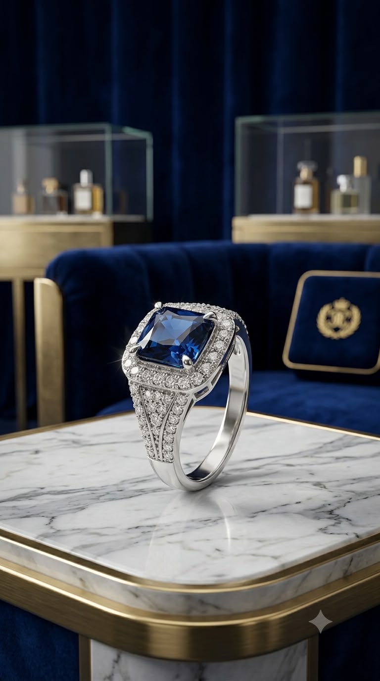 Midnight Sapphire Statement Ring