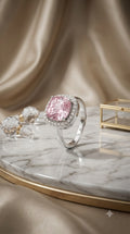 Blush Pink Halo Statement Ring