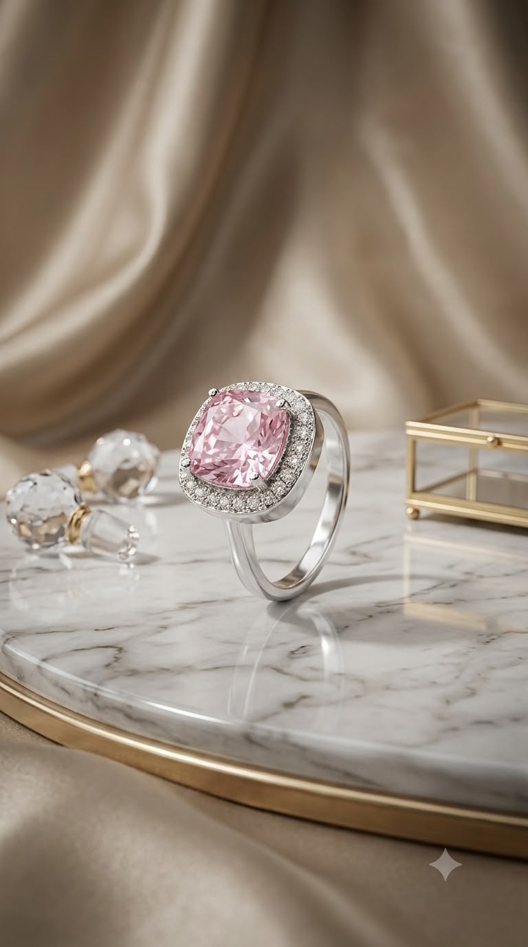 Blush Pink Halo Statement Ring