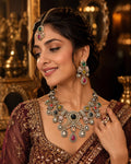 Royal Turkish Navratna Kundan Statement Necklace Set