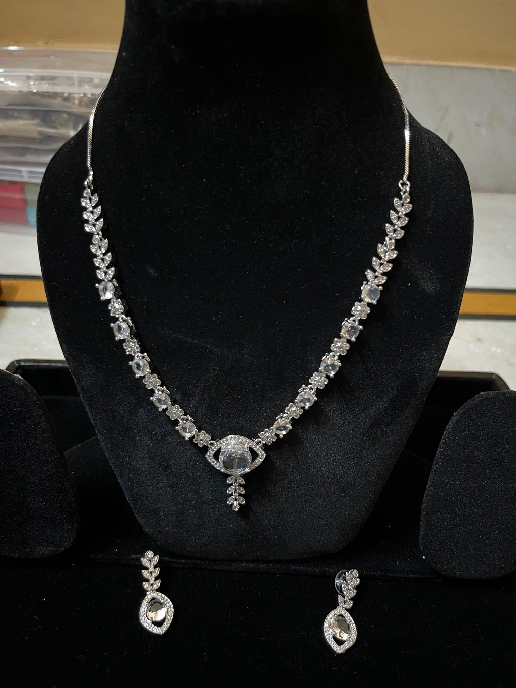 Premium Emerald Green AD (CZ) Necklace Set