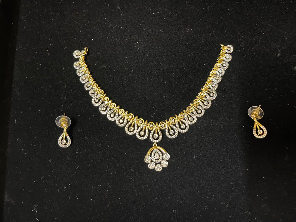 Luxury Teardrop CZ Necklace Set