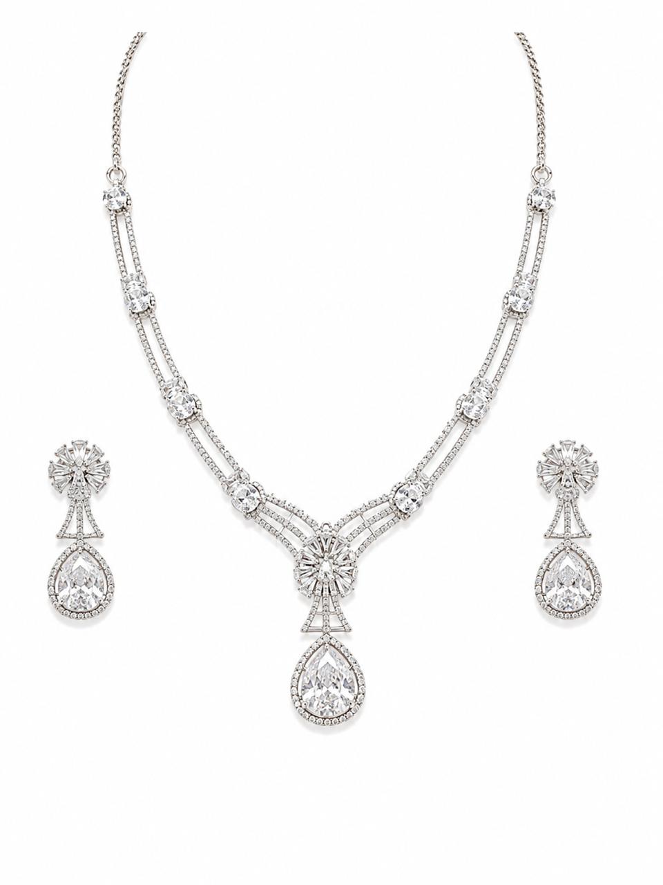 Silver Tear Drop style Ad Necklace