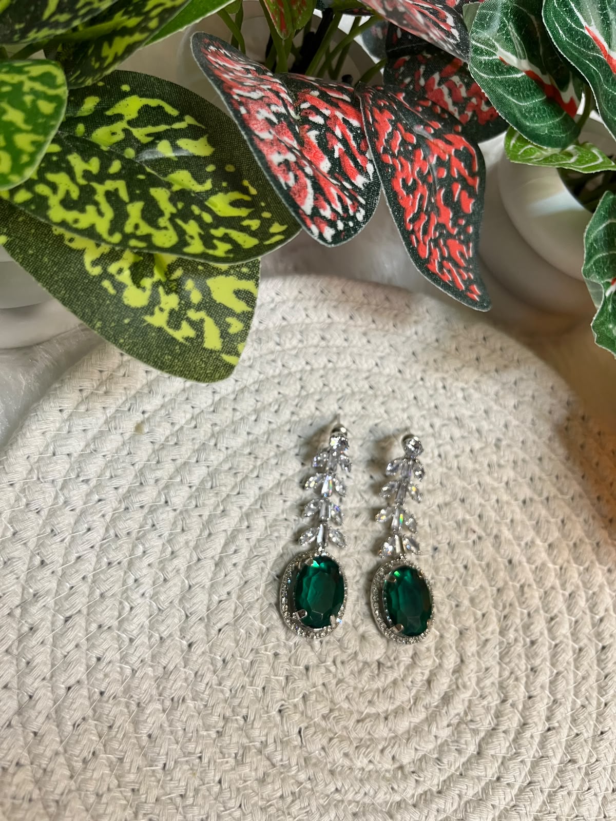 Elegant Burgundy Crystal Drop Earrings