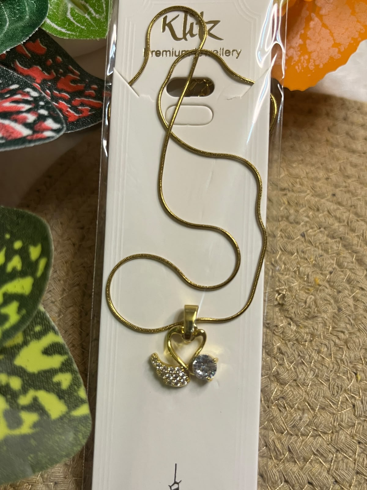 Couple Duck minimal chain pendant set