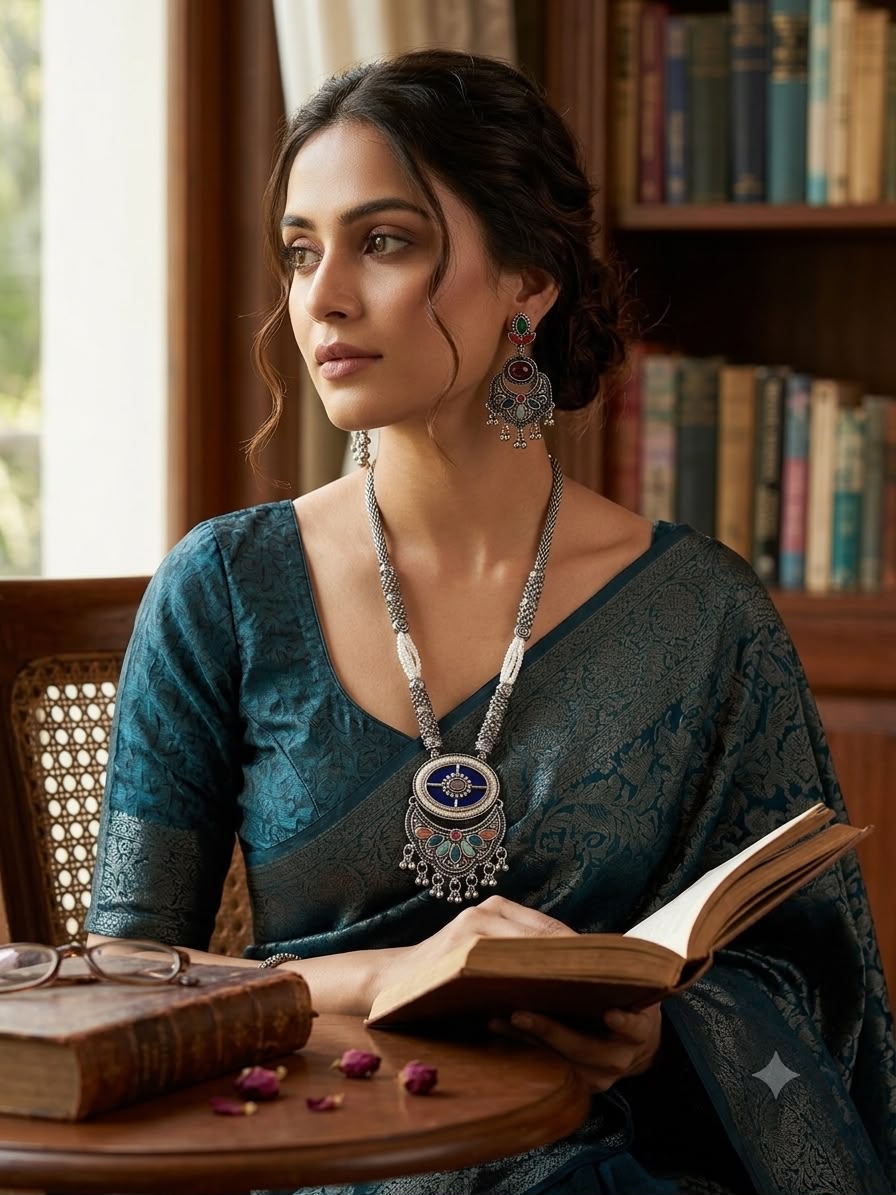 Multicolor Oxidized Heritage Statement Jewellery Set