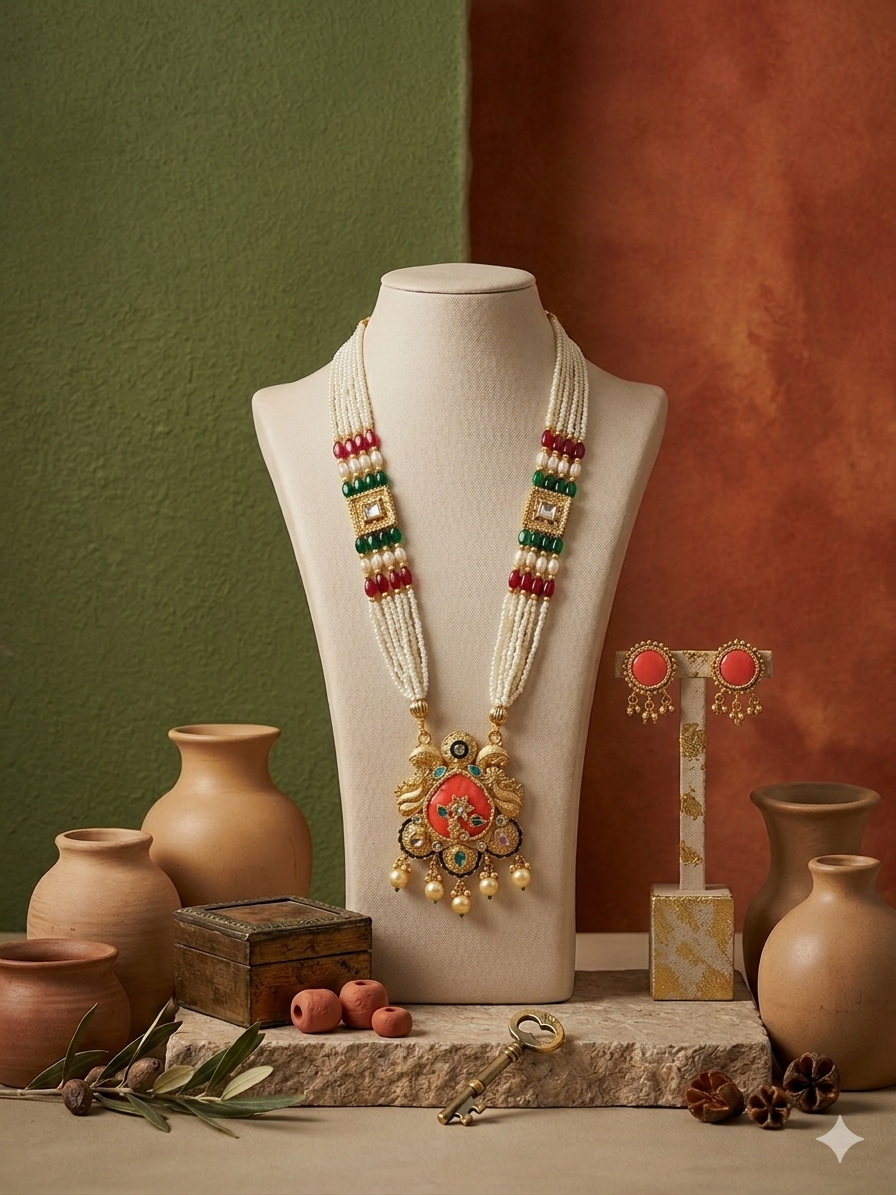 Meherbaan Long Beaded Necklace